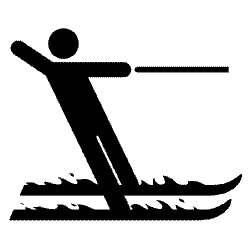 Gif animé ski nautique noir